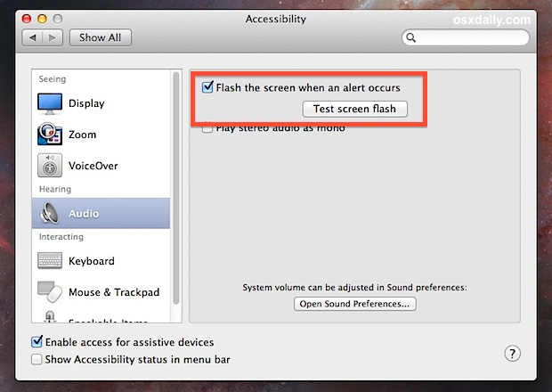 enable access for assistive devices in mac 10.10